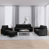 Ensemble de canapés 4 pcs avec coussins Noir Velours