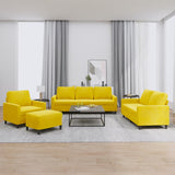 Ensemble de canapés 4 pcs avec coussins Jaune Velours