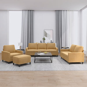 Ensemble de canapés 4 pcs avec coussins Marron Velours