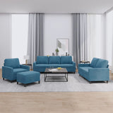 Ensemble de canapés 4 pcs avec coussins Bleu Velours
