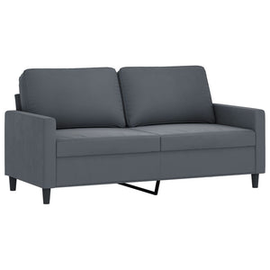 Ensemble de canapés 2 pcs avec coussins Gris foncé Velours