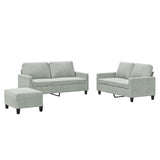 Ensemble de canapés 3 pcs avec coussins Gris clair Velours