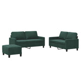 Ensemble de canapés 3 pcs avec coussins Vert foncé Velours