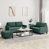 Ensemble de canapés 3 pcs avec coussins Vert foncé Velours