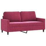 Ensemble de canapés 3 pcs avec coussins Rouge bordeaux Velours