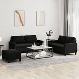 Ensemble de canapés 3 pcs avec coussins Noir Velours