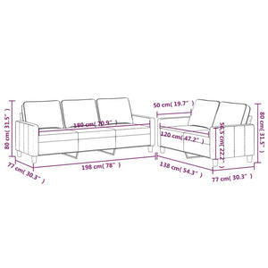 Ensemble de canapés 2 pcs avec coussins Gris foncé Velours