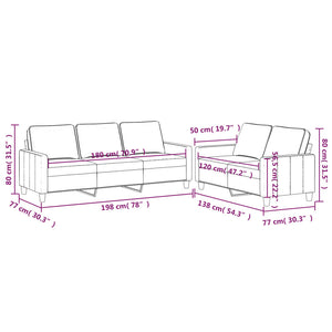 Ensemble de canapés 2 pcs avec coussins Jaune Velours