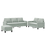 Ensemble de canapés 3 pcs avec coussins Gris clair Velours
