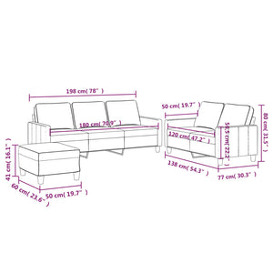 Ensemble de canapés 3 pcs avec coussins Gris foncé Velours
