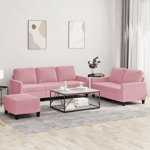 Ensemble de canapés 3 pcs avec coussins Rose Velours