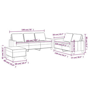 Ensemble de canapés 3 pcs avec coussins Jaune Velours