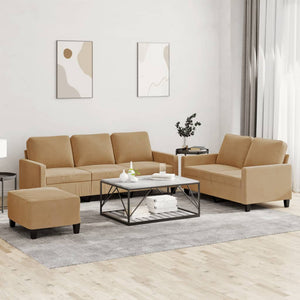 Ensemble de canapés 3 pcs avec coussins Marron Velours