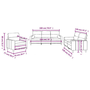 Ensemble de canapés 3 pcs avec coussins noir tissu