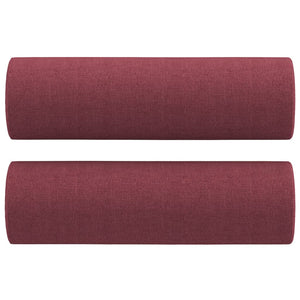 Ensemble de canapés 3 pcs avec coussins rouge bordeaux tissu
