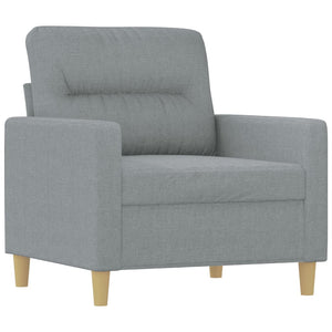 Ensemble de canapés 4 pcs coussins gris clair tissu