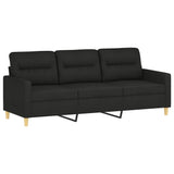 Ensemble de canapés 4 pcs avec coussins noir tissu