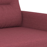 Ensemble de canapés 4 pcs avec coussins rouge bordeaux tissu