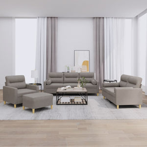 Ensemble de canapés 4 pcs avec coussins taupe tissu