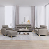 Ensemble de canapés 4 pcs avec coussins taupe tissu