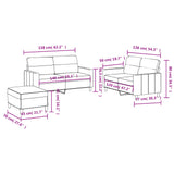 Ensemble de canapés 3 pcs avec coussins Gris clair Tissu