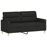 Ensemble de canapés 3 pcs avec coussins Noir Tissu