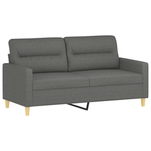 Ensemble de canapés 2 pcs coussins gris foncé tissu