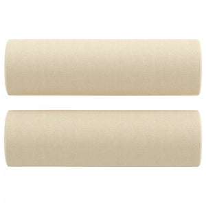 Ensemble de canapés 2 pcs avec coussins crème tissu