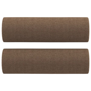 Ensemble de canapés 2 pcs avec coussins marron tissu