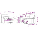Ensemble de canapés 2 pcs avec coussins noir tissu