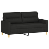 Ensemble de canapés 3 pcs avec coussins noir tissu