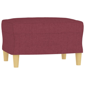 Ensemble de canapés 3 pcs avec coussins rouge bordeaux tissu