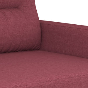 Ensemble de canapés 3 pcs avec coussins rouge bordeaux tissu