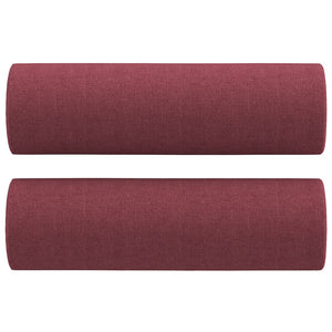 Ensemble de canapés 3 pcs avec coussins rouge bordeaux tissu