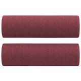 Ensemble de canapés 3 pcs avec coussins rouge bordeaux tissu