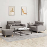 Ensemble de canapés 3 pcs avec coussins taupe tissu