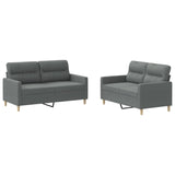 Ensemble de canapés 2 pcs avec coussins Gris foncé Tissu