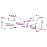 Ensemble de canapés 2 pcs avec coussins Marron Tissu