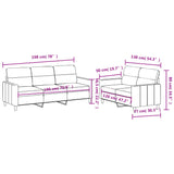 Ensemble de canapés 2 pcs avec coussins Noir Tissu