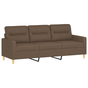Ensemble de canapés 3 pcs avec coussins Marron Tissu