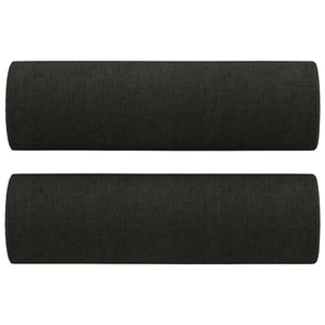 Ensemble de canapés 2 pcs avec coussins noir tissu