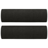 Ensemble de canapés 2 pcs avec coussins noir tissu