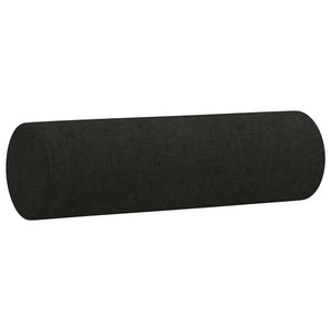 Ensemble de canapés 2 pcs avec coussins noir tissu
