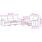 Ensemble de canapés 2 pcs avec coussins noir tissu