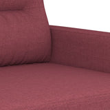Ensemble de canapés 2 pcs avec coussins rouge bordeaux tissu