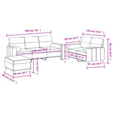 Ensemble de canapés 3 pcs coussins gris clair tissu