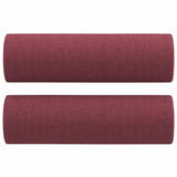 Ensemble de canapés 3 pcs avec coussins rouge bordeaux tissu