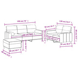Ensemble de canapés 3 pcs avec coussins rouge bordeaux tissu