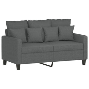 Ensemble de canapés 4 pcs coussins gris foncé tissu