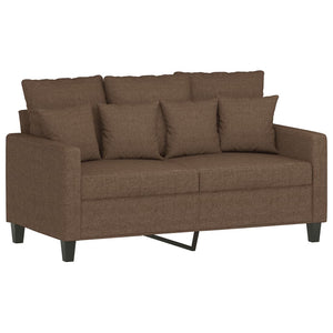 Ensemble de canapés 2 pcs avec coussins Marron Tissu